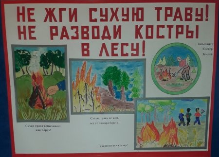 Плакат не жги траву