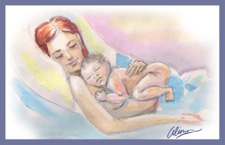 Рисунок ко Дню матери акварелью