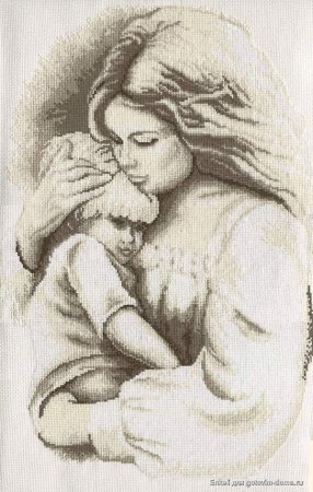 Вышивка мать с ребенком