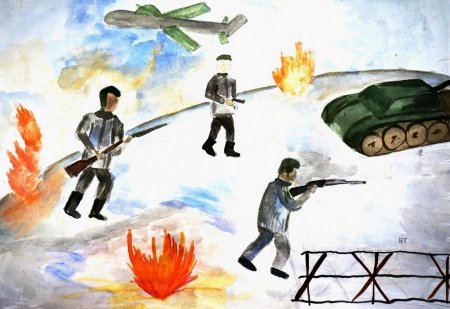 Оборона Сталинграда рисунок