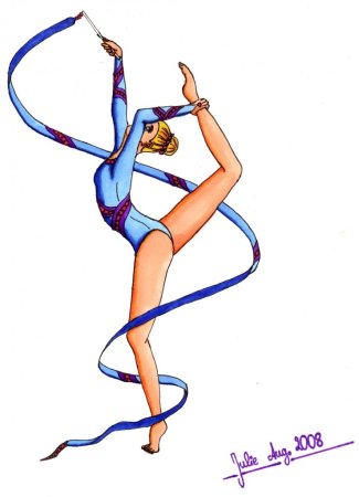 Гимнастка с лентой рисунок