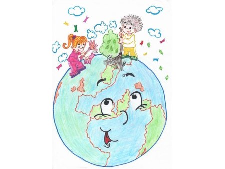 Планета без мусора рисунок