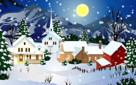 Зимний новогодний пейзаж