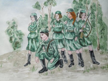 Девочка на войне рисунок