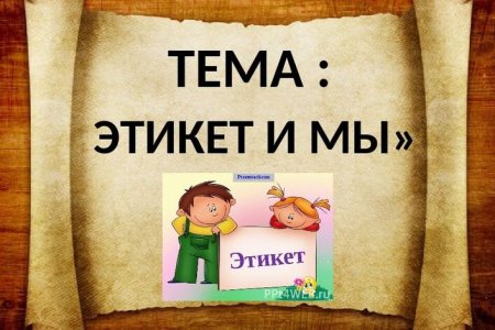 Тема недели этикет