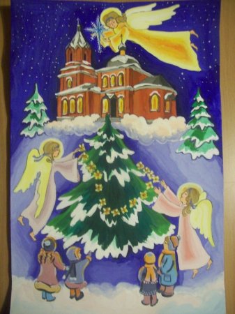 Рождество рисунок на конкурс
