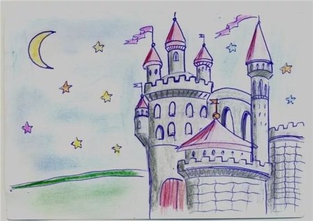 Рисование сказочный замок