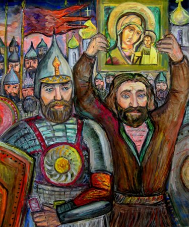 Князь Пожарский с иконой