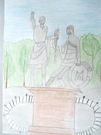 Минин и Пожарский памятник рисунок