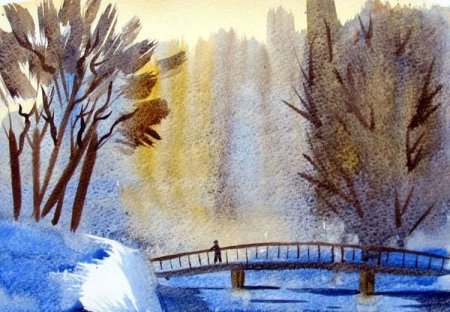 Рисование первый снег