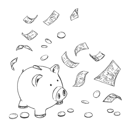 Свинья копилка раскраска
