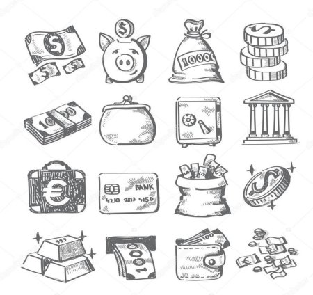 Деньги рисунок карандашом