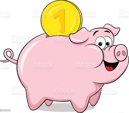 Свинья копилка мультяшная