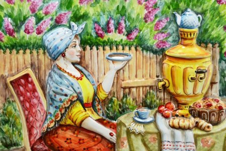 Чаепитие иллюстрации