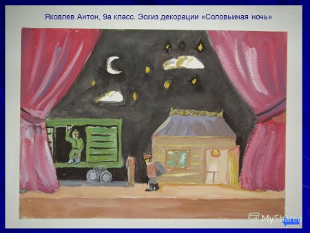 Эскиз декорации для театра 3 класс