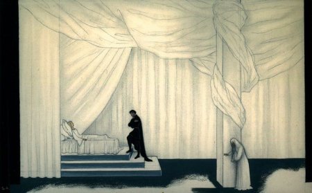 Эскиз сцены с декорациями