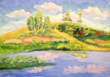 Пейзаж родного края рисунок