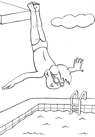 Плавание раскраска для детей