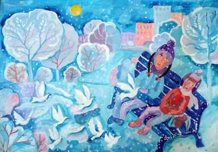 Рисунок на тему зима