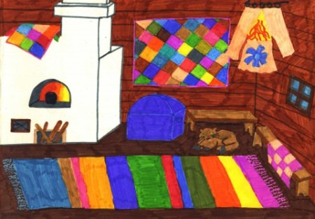 Аппликация убранство русской избы