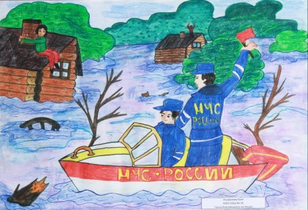 Детские рисунки ко Дню МЧС