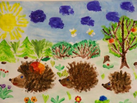 Рисование Ёжика в подготовительной группе