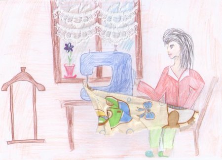 Рисунок мама рукодельница