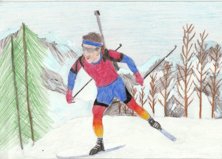 Рисунок на тему зимний спорт