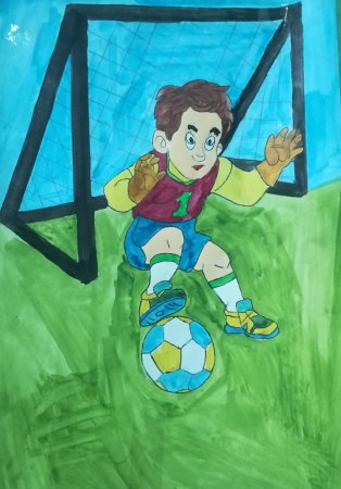Рисунок на тему футбол в школе