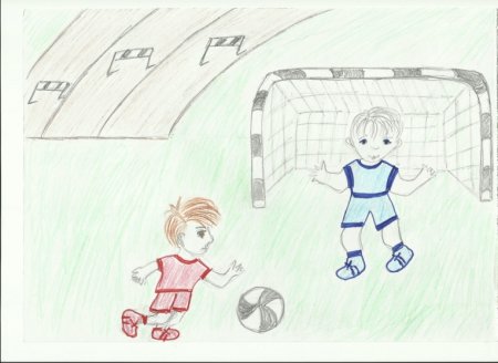 Детские рисунки на тему футбол