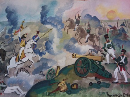 Детские рисунки Бородинское сражение 1812 года