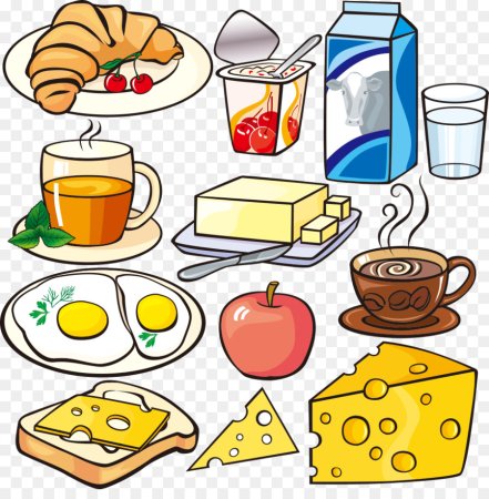 Рисунки продуктов на завтрак