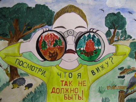 Экологический рисунок карандашом