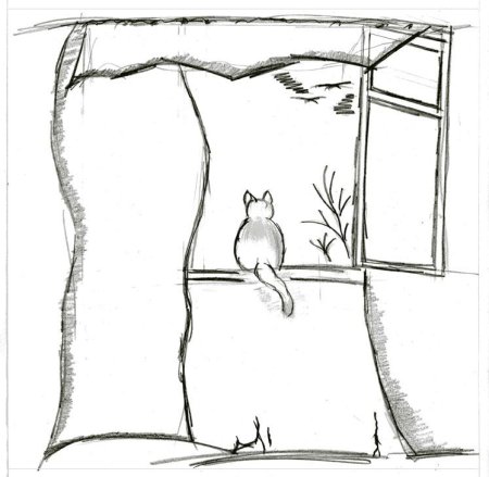 Набросок вид из окна