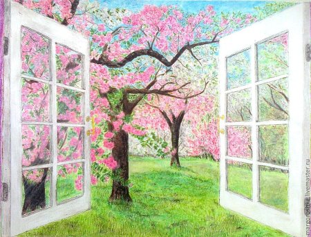 Цветущие сады рисунок