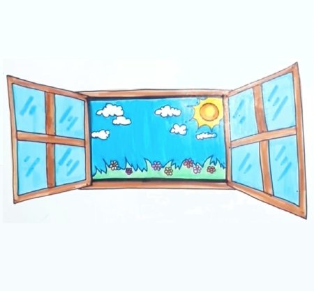 Школьное окно рисунок
