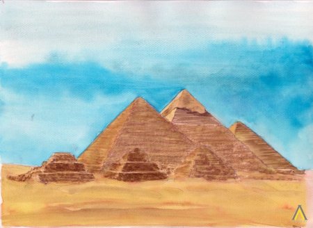 Пирамида Хеопса рисунок в Египте 5