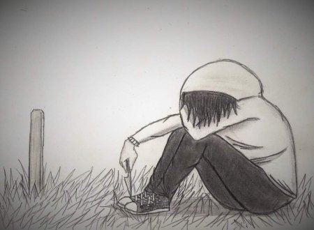 Грустные рисунки для срисовки со смыслом