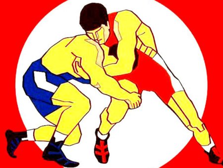 Раскраска спорт для детей борьба