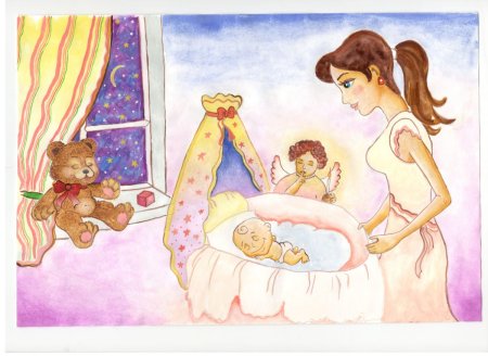 Мама поет колыбельную ребенку