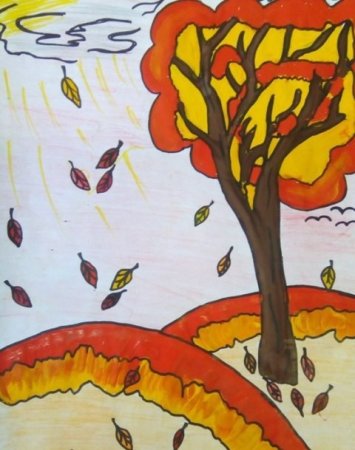 Осенний листопад рисунок