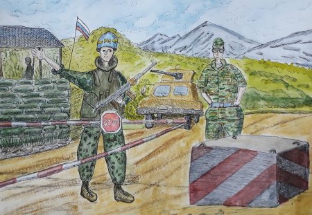 Российский солдат рисунок