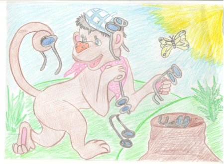 Рисунок к басне Крылова мартышка и очки