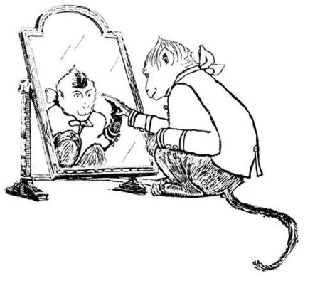 Басни Крылова раскраски зеркало и обезьяна