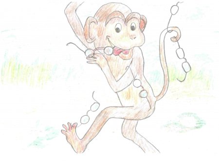 Раскраска обезьяна и очки