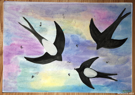 Рисование перелетные птицы