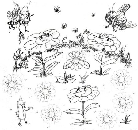 Луг раскраска для детей