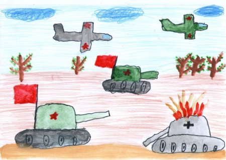 Рисование в детском саду на тему война