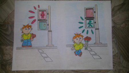 Рисунок на тему Юный пешеход