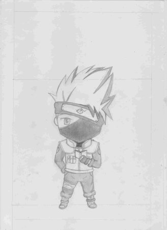 Чиби Какаси Хатакэ карандашом